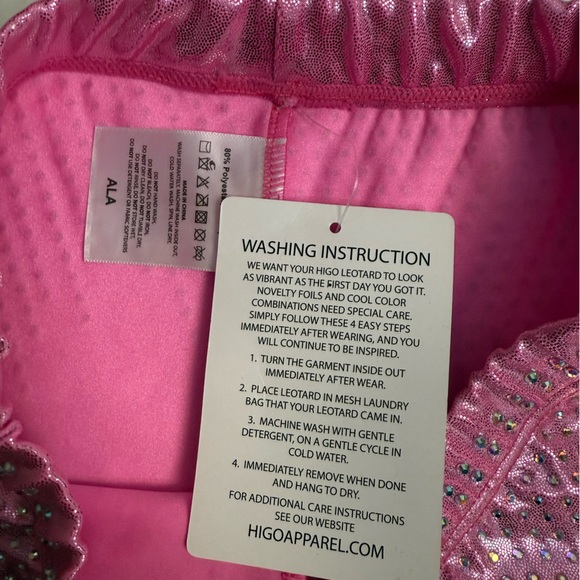 Higo Apparel Gymnastics Bubblegum Crop Set New With Tags Large Adult Pink - Picture 7 of 14